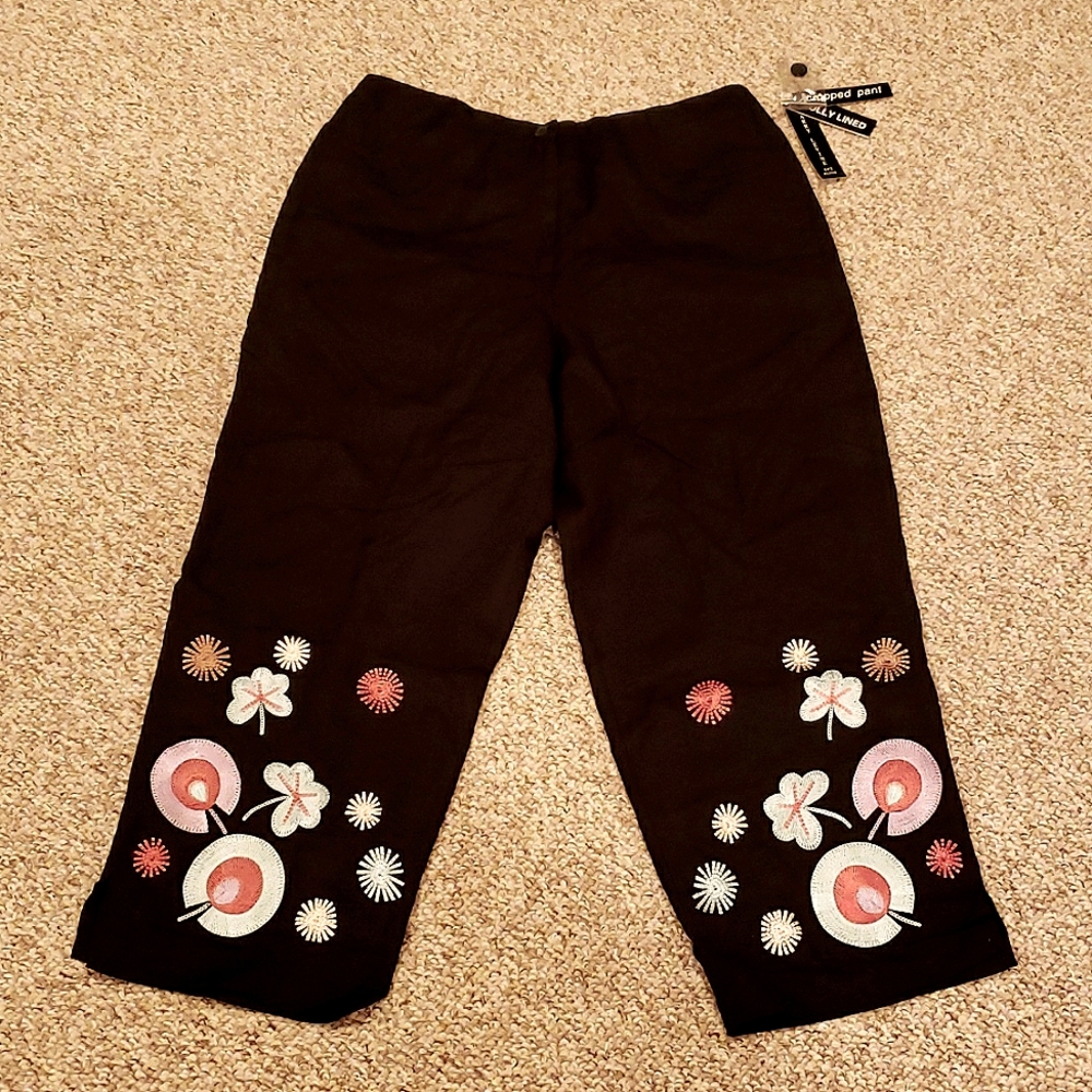 Larry Levine crop linen pants